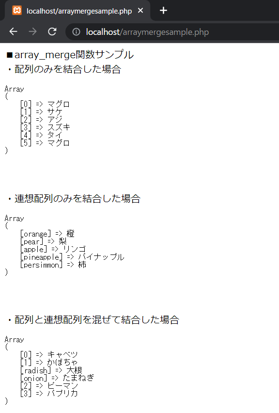 PHPのarray_merge関数を解説