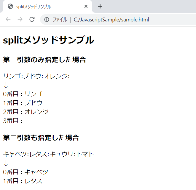 JavaScriptのsplitメソッドを解説