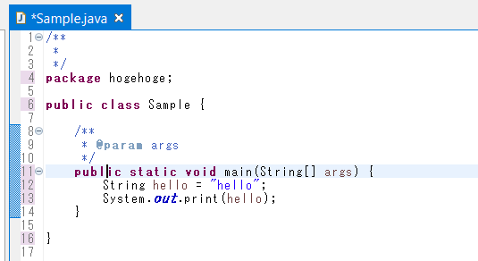 Eclipseでコード整形のショートカット