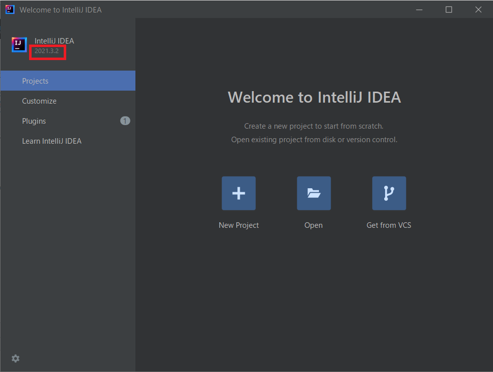 IntelliJ IDEAのバージョンを確認