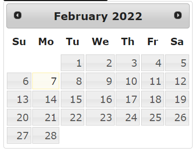 jQuery UIのDatepickerのカレンダー