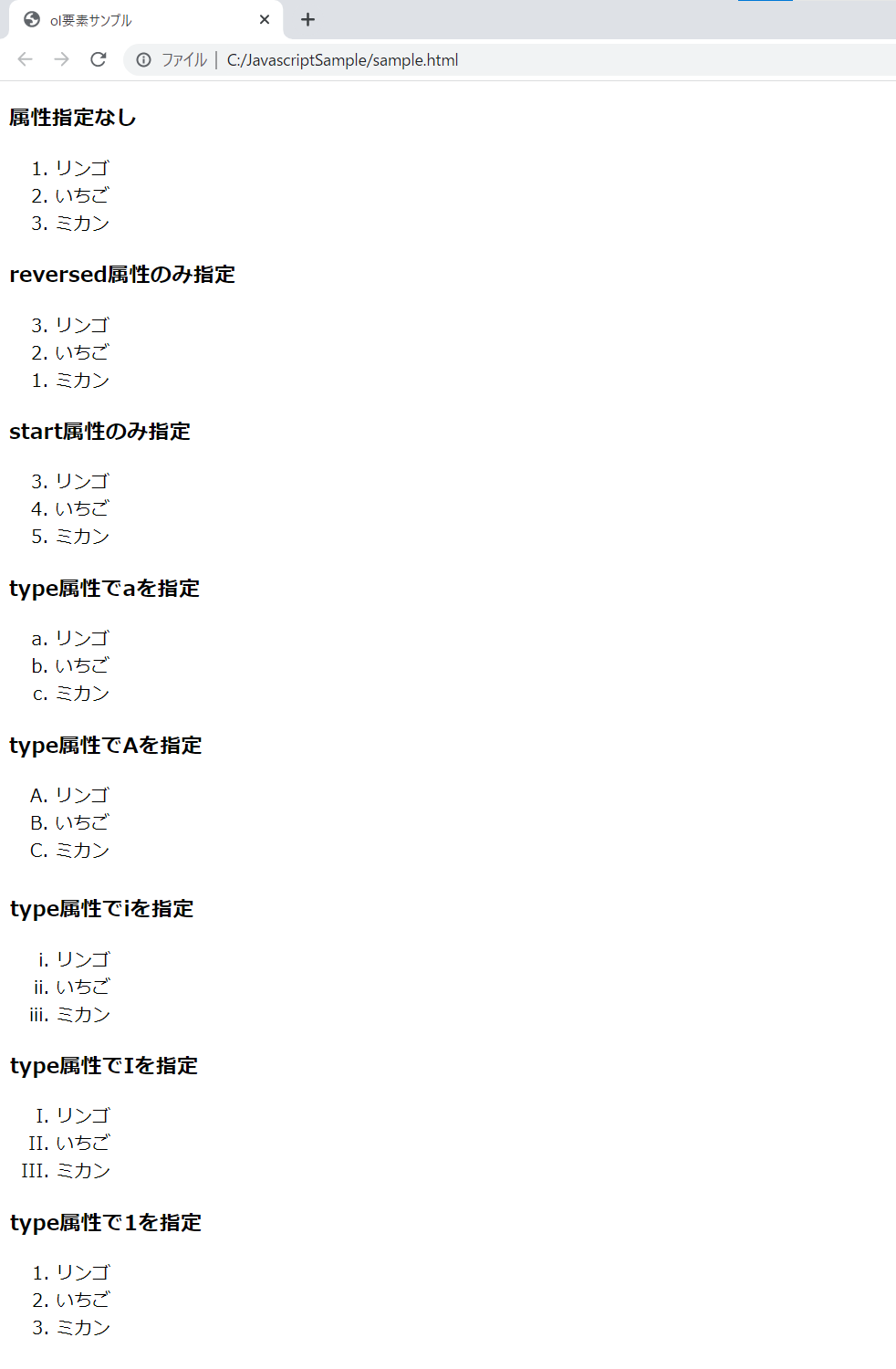 HTMLのol要素を解説