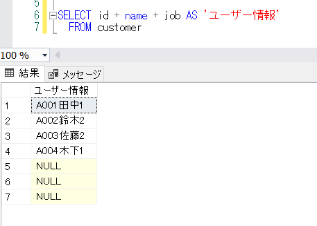 SQL Serverの+演算子を解説