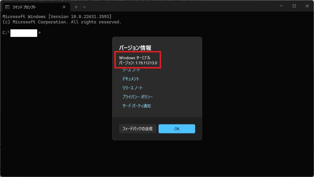 Windows Terminalでバージョンを確認するやり方を解説