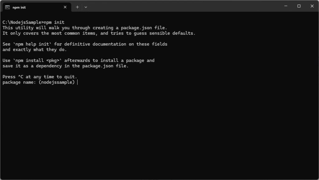 Node.jsでpackage.jsonを作成するnpm initコマンドを解説