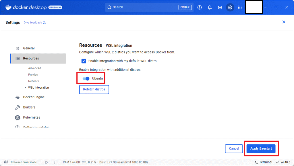 Dockerのコマンドをたたいた時「The command 'docker' could not be found in this WSL 2 distro.」が表示されたときの原因と解決策