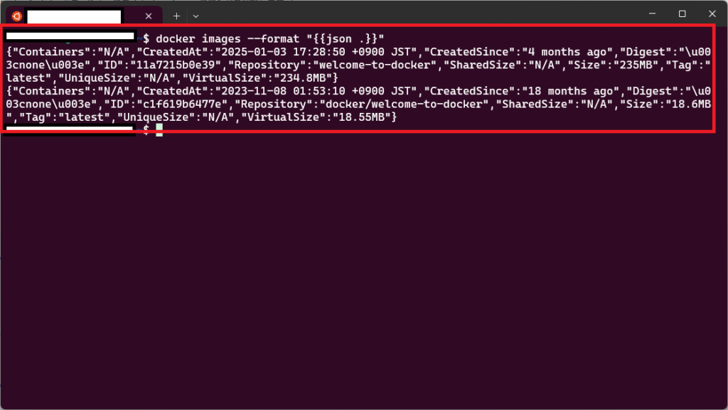 Dockerのdocker imagesコマンドのformatオプションの使い方をまとめてみた