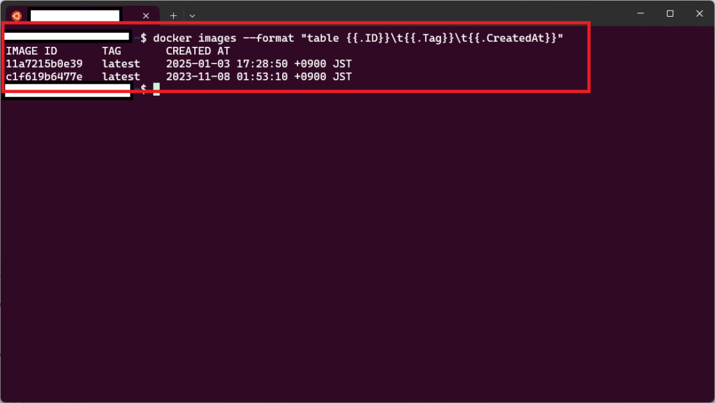 Dockerのdocker imagesコマンドのformatオプションの使い方をまとめてみた