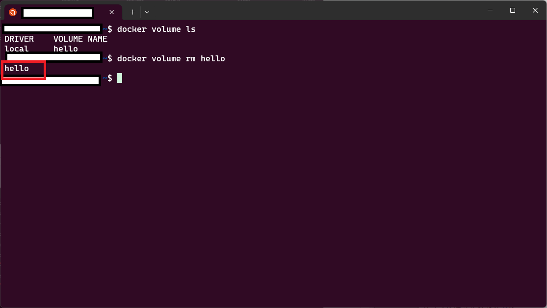  docker docker volume rm 
