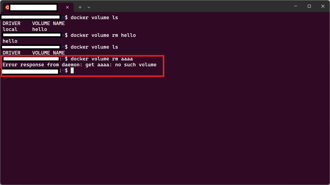  docker docker volume rm 