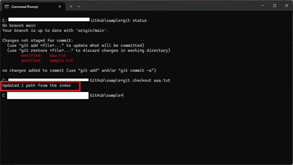 git checkoutコマンドでできることその1：ローカルのファイルの変更を元に戻すやり方を解説