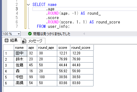 SQL ServerのROUND関数を解説